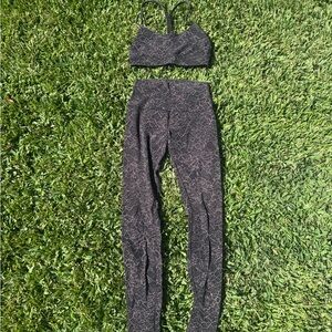Lululemon Athletica Black Floral Activewear Set